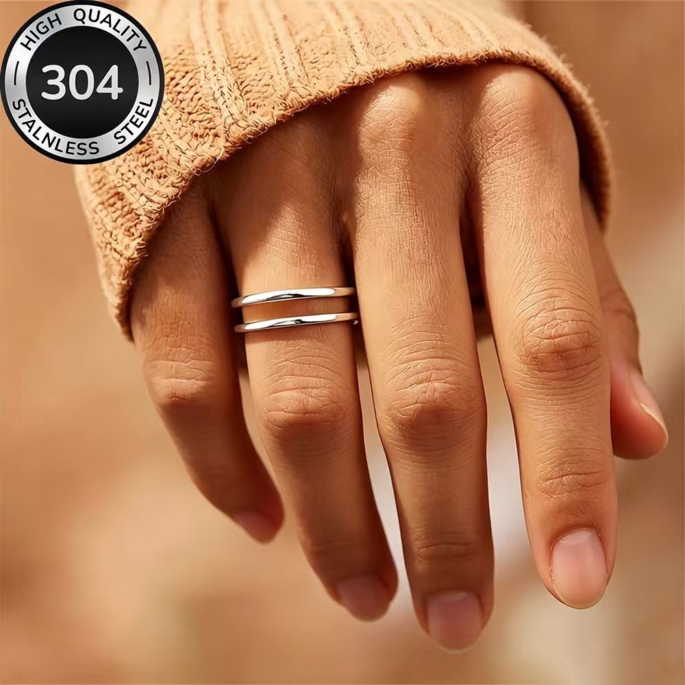 Women's High-Quality Stainless Steel Golden Open Ring